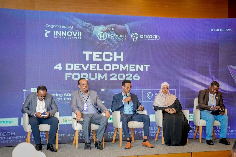 Branded stage design at the Tech 4 Development Forum